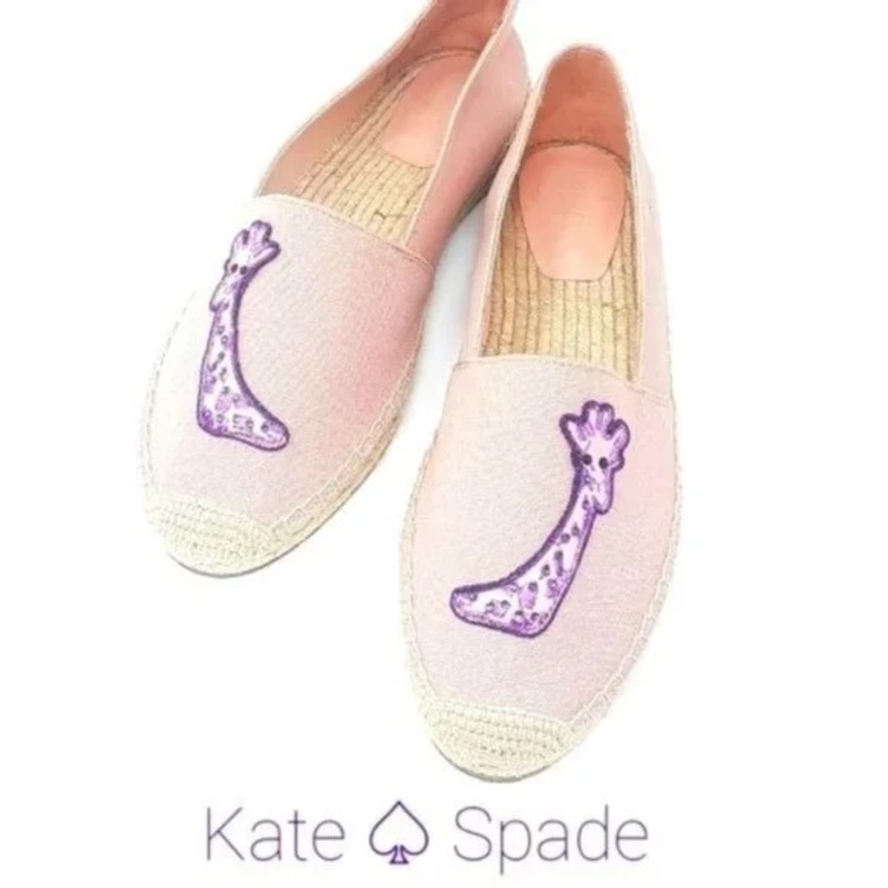 Kate Spade Blush Espadrilles with Giraffes